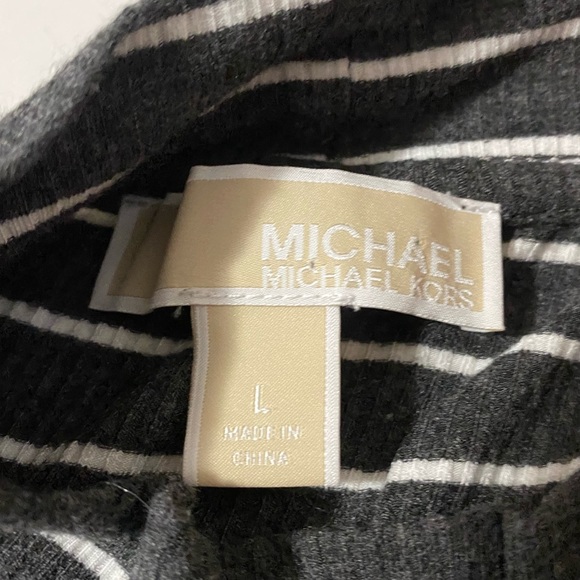 Michael Kors Turtleneck Sleeveless Stripe Top - Picture 4 of 4